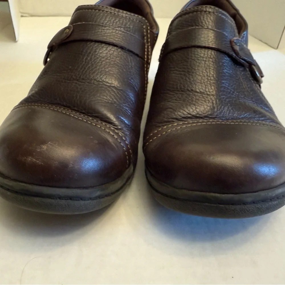 CLARKS CHEYN FAME PUMP LOFTERS DARK BROWN LEATHER 9.5